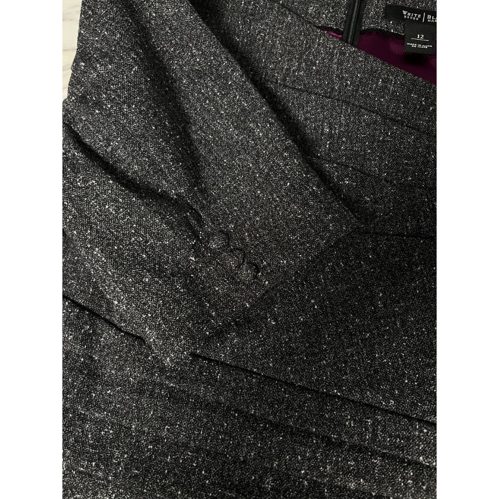 White House Black Market Charcoal Gray Tweed Style Dress Size 12 - Picture 5 of 7